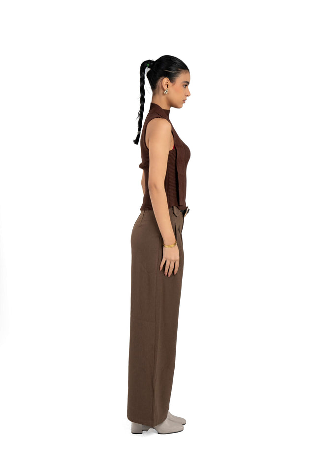 One Shoulder Choker Rib Top