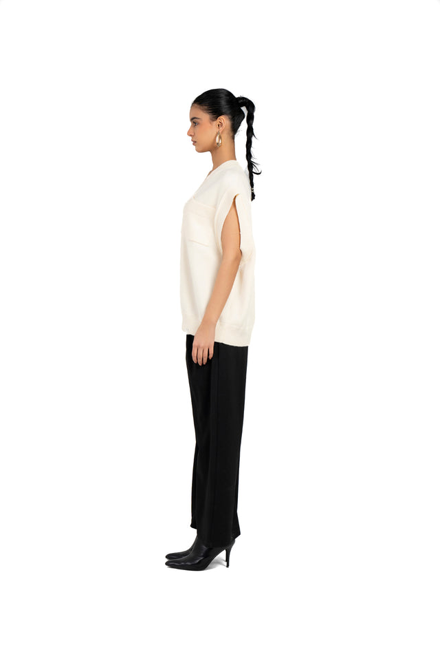 Unisex Oversized Knit Vest With Pocket