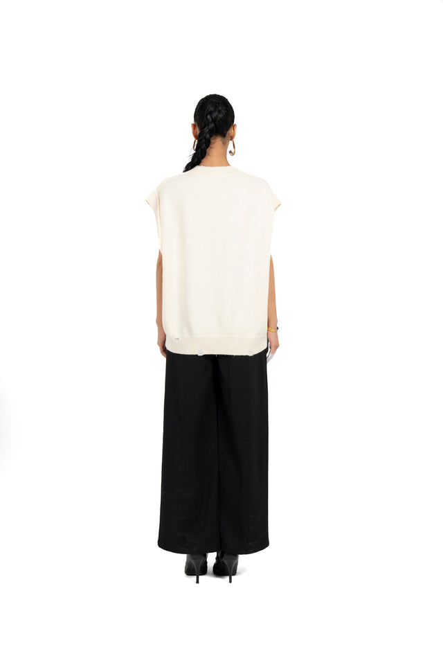 Unisex Oversized Knit Vest With Pocket