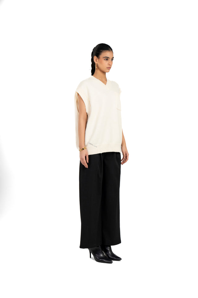 Unisex Oversized Knit Vest With Pocket