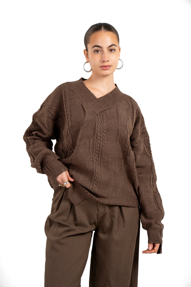 UNISEX Asymmetric Knit Sweater