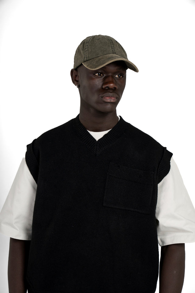 Unisex Oversized Knit Vest With Pocket