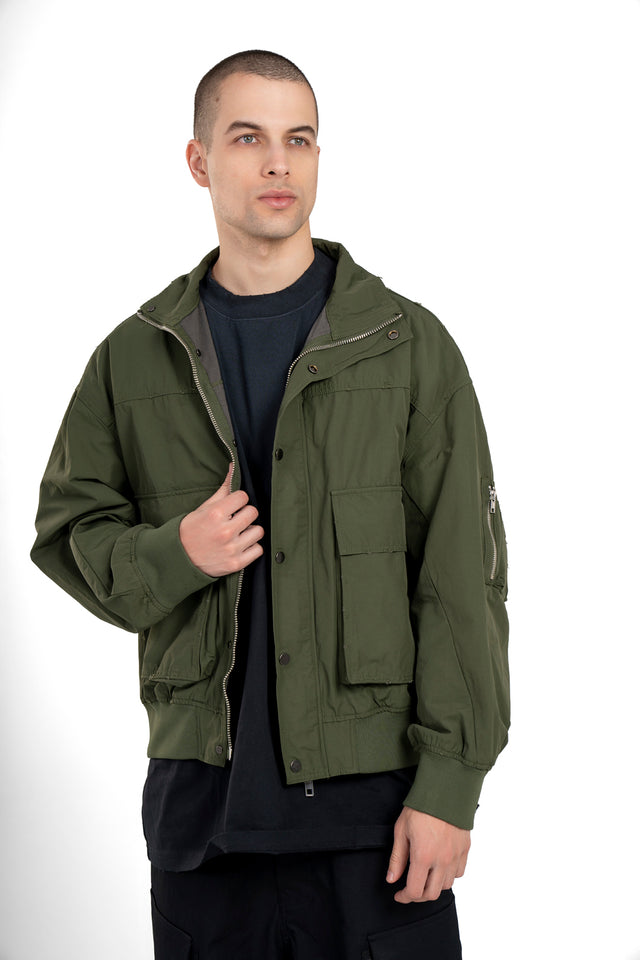 Waterproof Distressed Jacket With Pockets