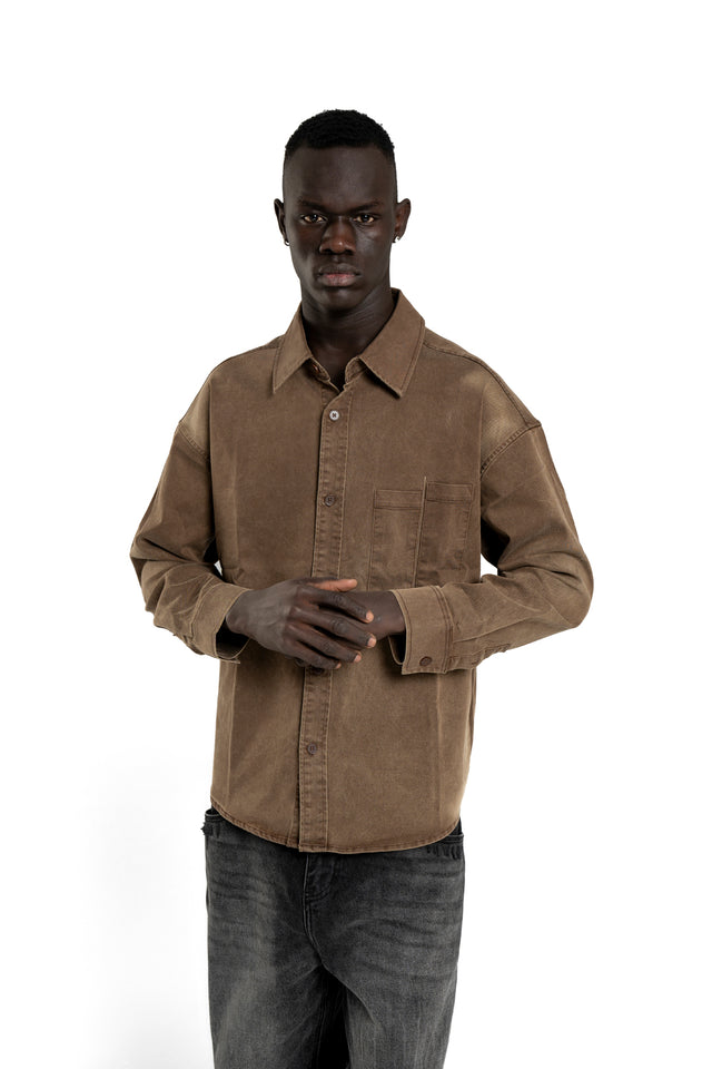 Denim Slit Pocket Shirt