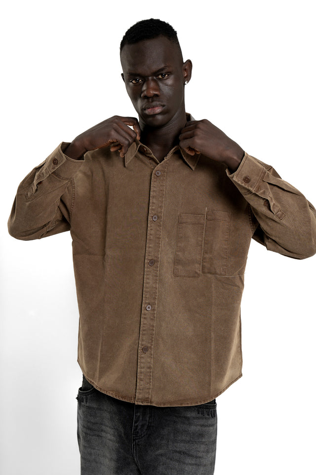 Denim Slit Pocket Shirt