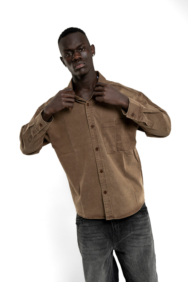 Denim Slit Pocket Shirt