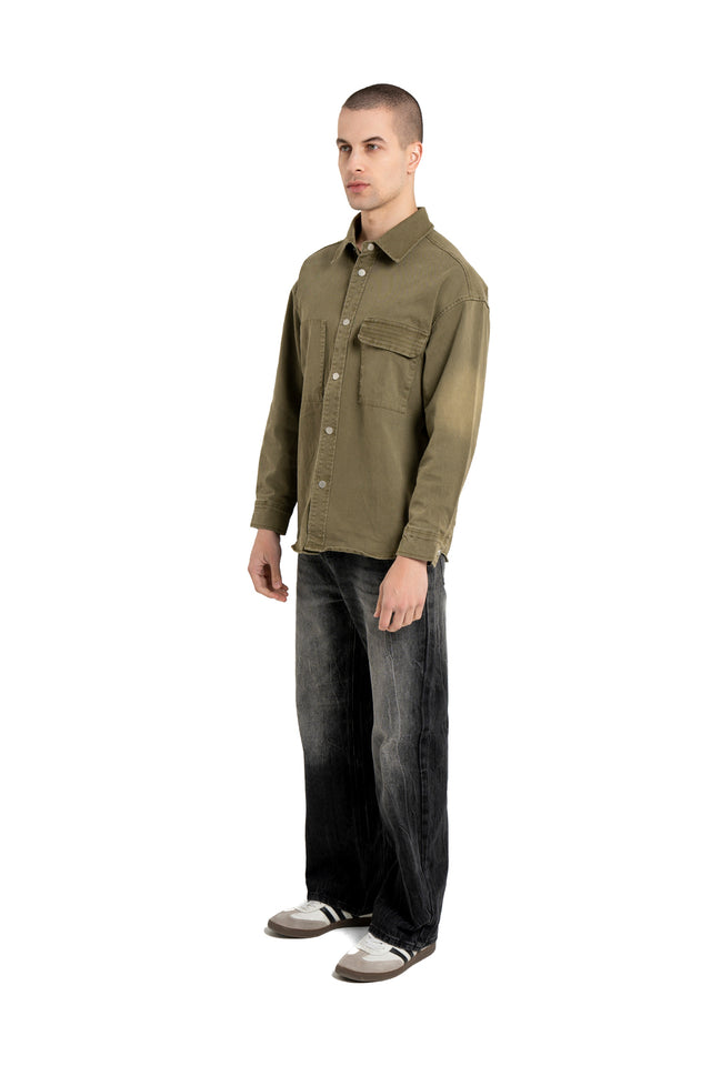 Denim Shirt With Flap Pocket