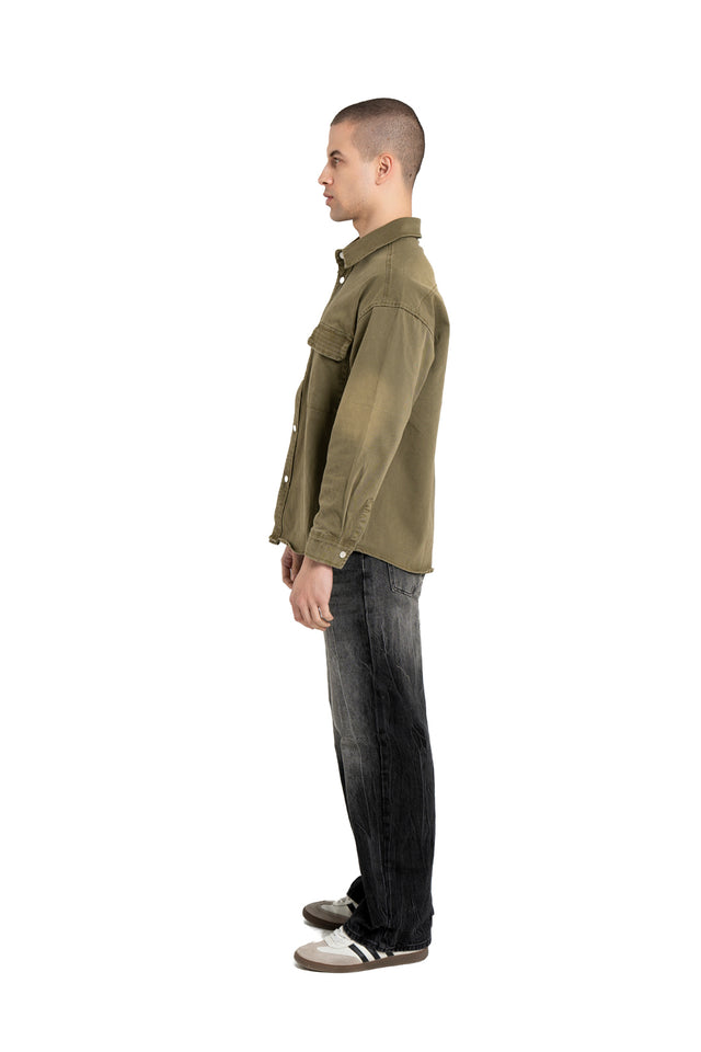 Denim Shirt With Flap Pocket