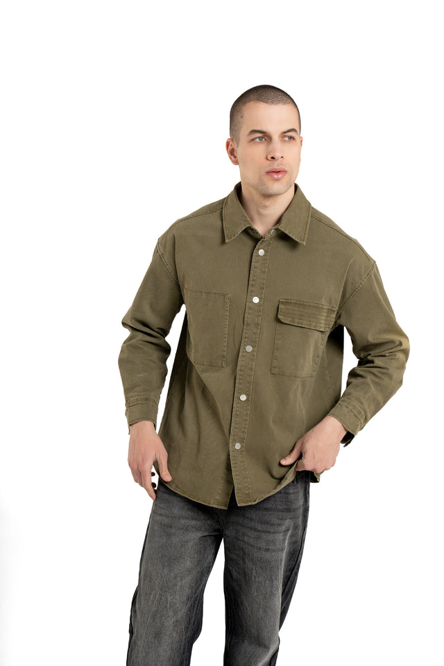 Denim Shirt With Flap Pocket