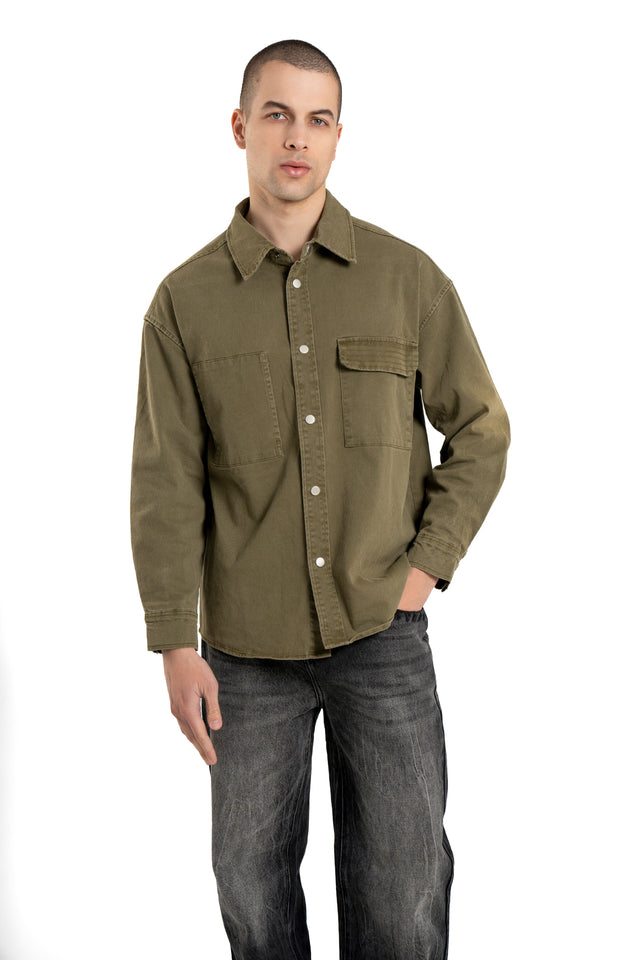 Denim Shirt With Flap Pocket