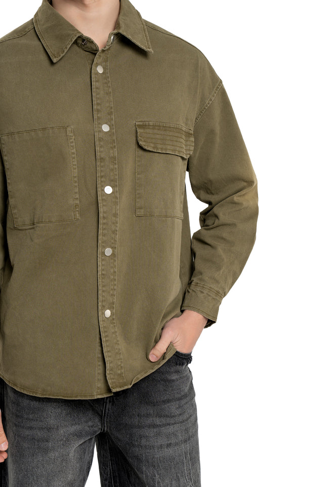 Denim Shirt With Flap Pocket