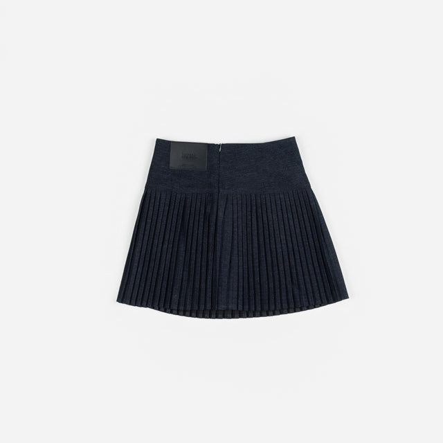 Pleats in Motion Mini Denim Skirt