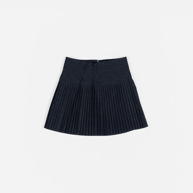 Pleats in Motion Mini Denim Skirt