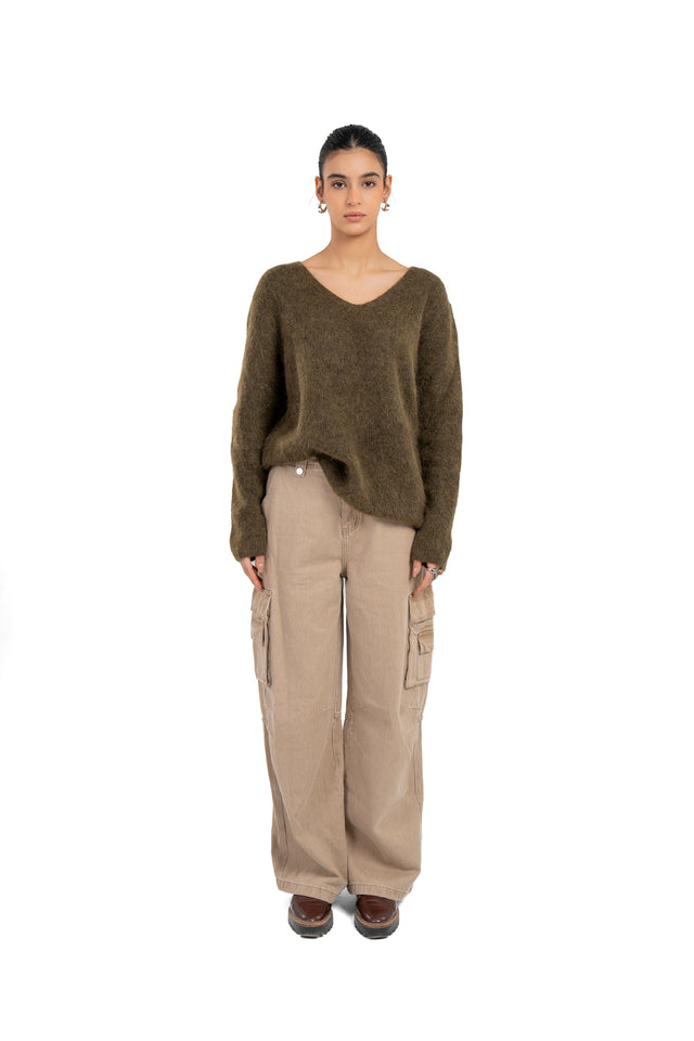 Olive Mohair Sweater