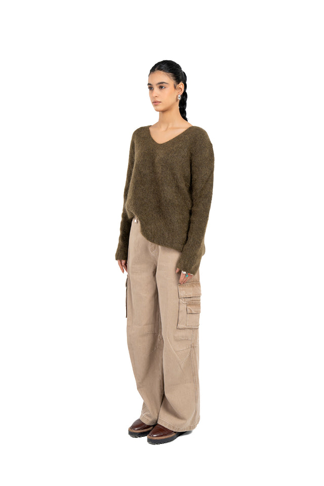 Olive Mohair Sweater