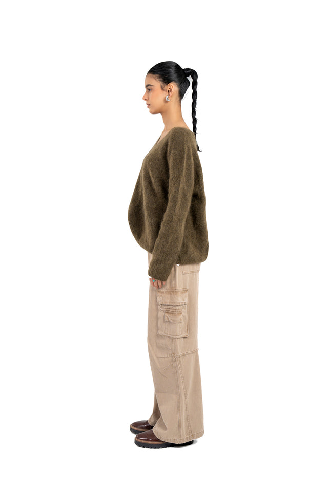 Olive Mohair Sweater