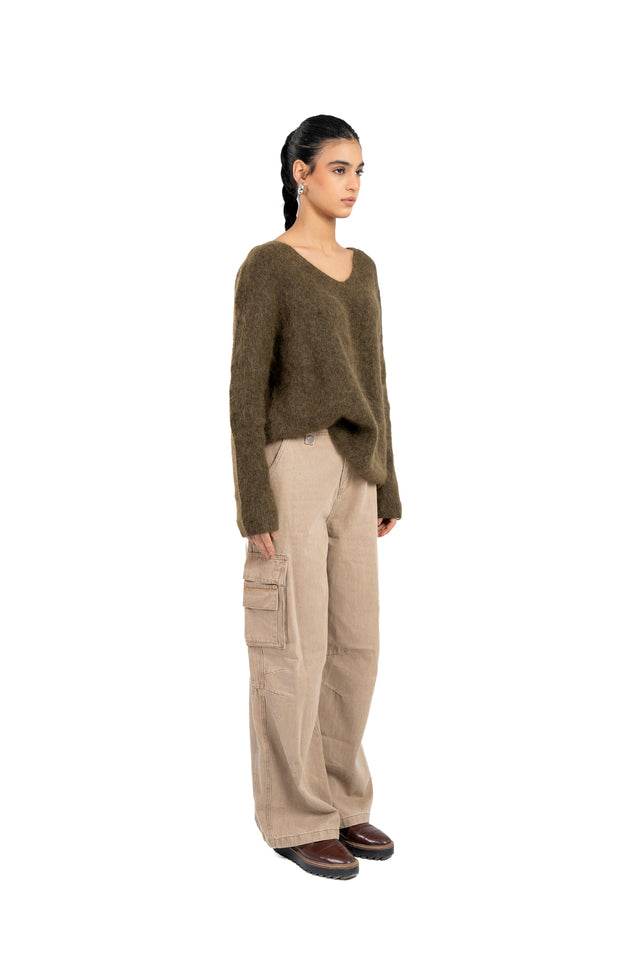 Olive Mohair Sweater