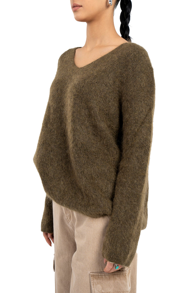 Olive Mohair Sweater