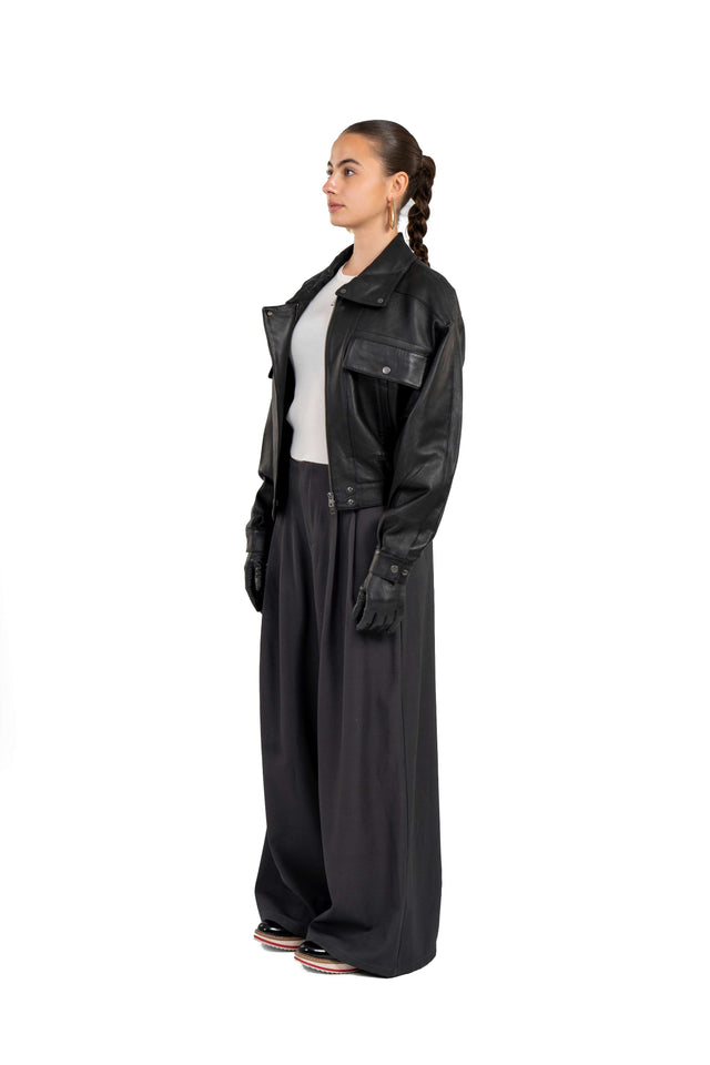Sheepskin Leather Jacket With Pockets