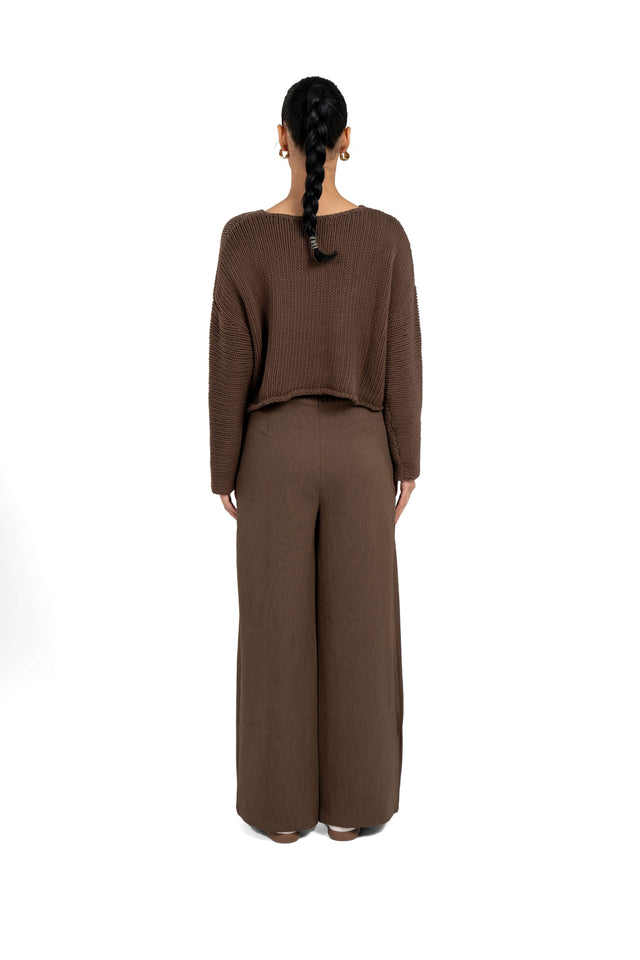 Dropped Shoulder Knit Sweater