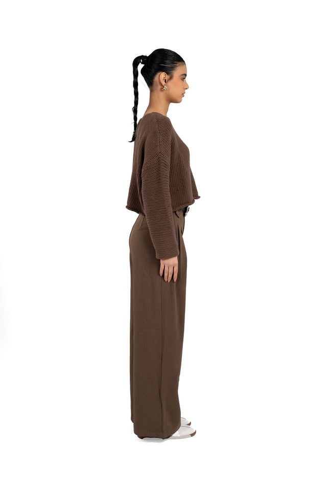 Dropped Shoulder Knit Sweater