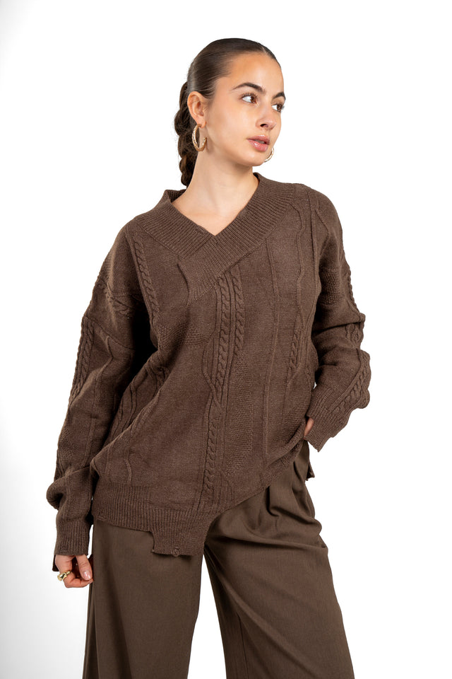 UNISEX Asymmetric Knit Sweater
