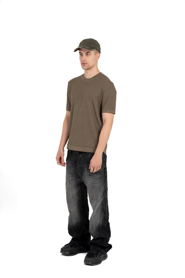 Knit Half Sleeve T-shirt