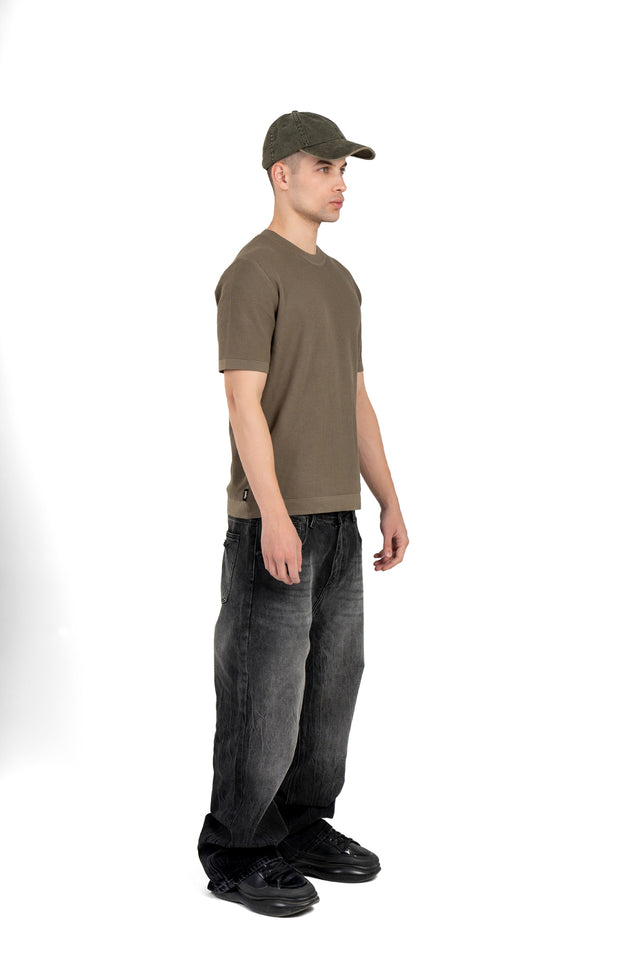 Knit Half Sleeve T-shirt