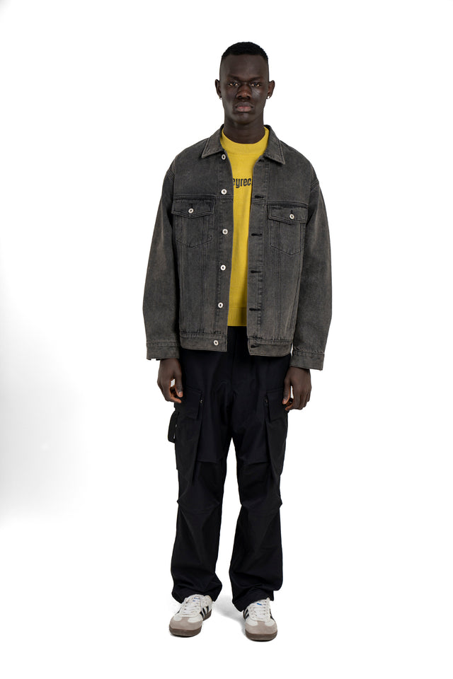 Back Patch Grey Denim Jacket