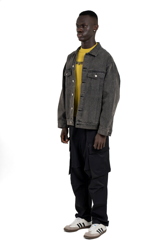Back Patch Grey Denim Jacket