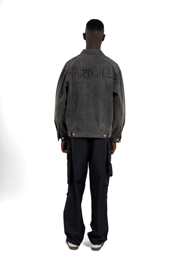Back Patch Grey Denim Jacket