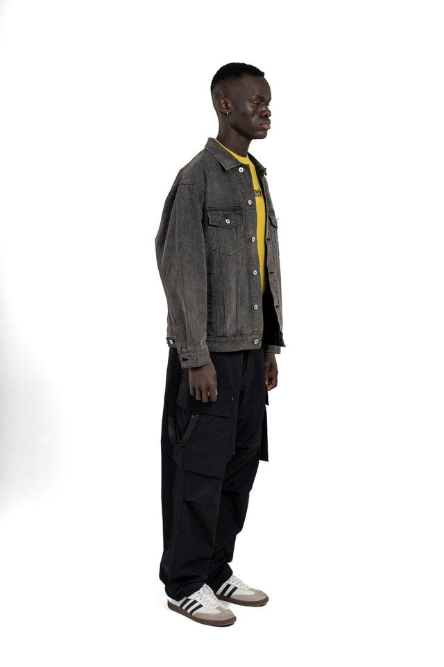 Back Patch Grey Denim Jacket