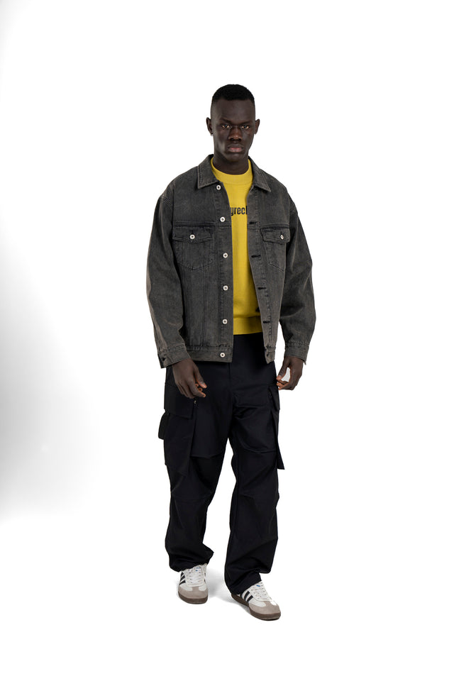 Back Patch Grey Denim Jacket