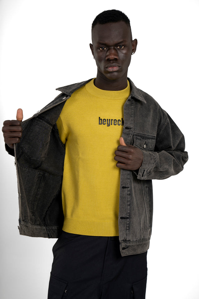 Back Patch Grey Denim Jacket
