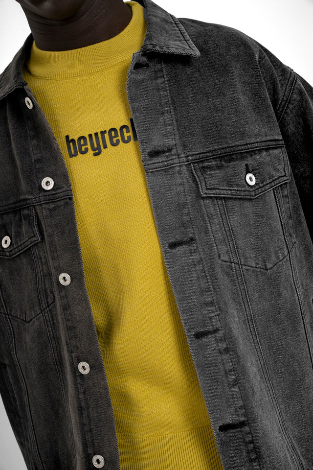 Back Patch Grey Denim Jacket