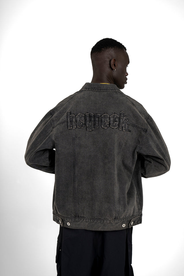 Back Patch Grey Denim Jacket