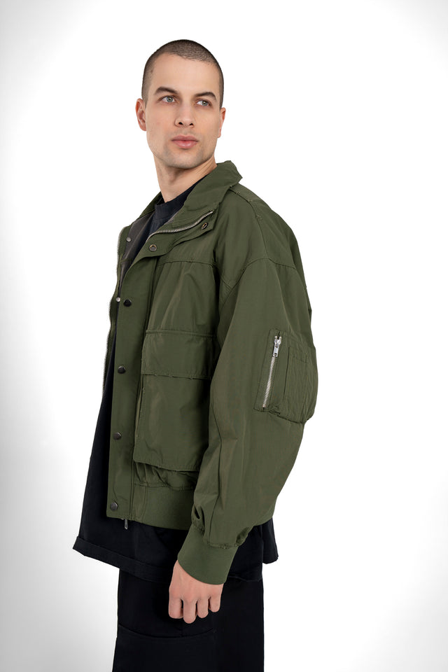 Waterproof Distressed Jacket With Pockets