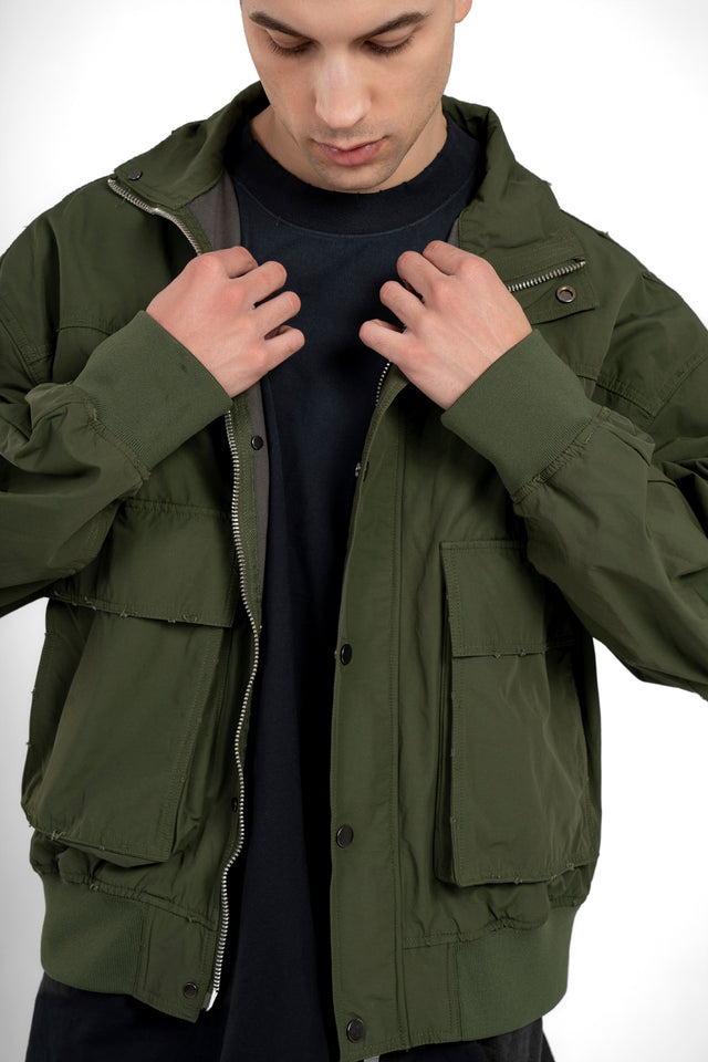 Waterproof Distressed Jacket With Pockets