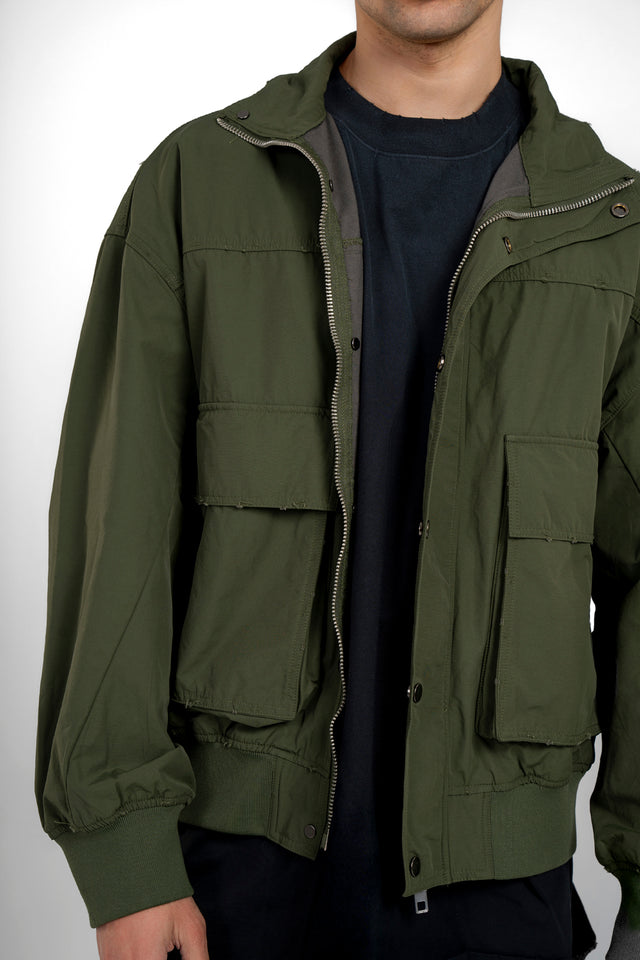 Waterproof Distressed Jacket With Pockets