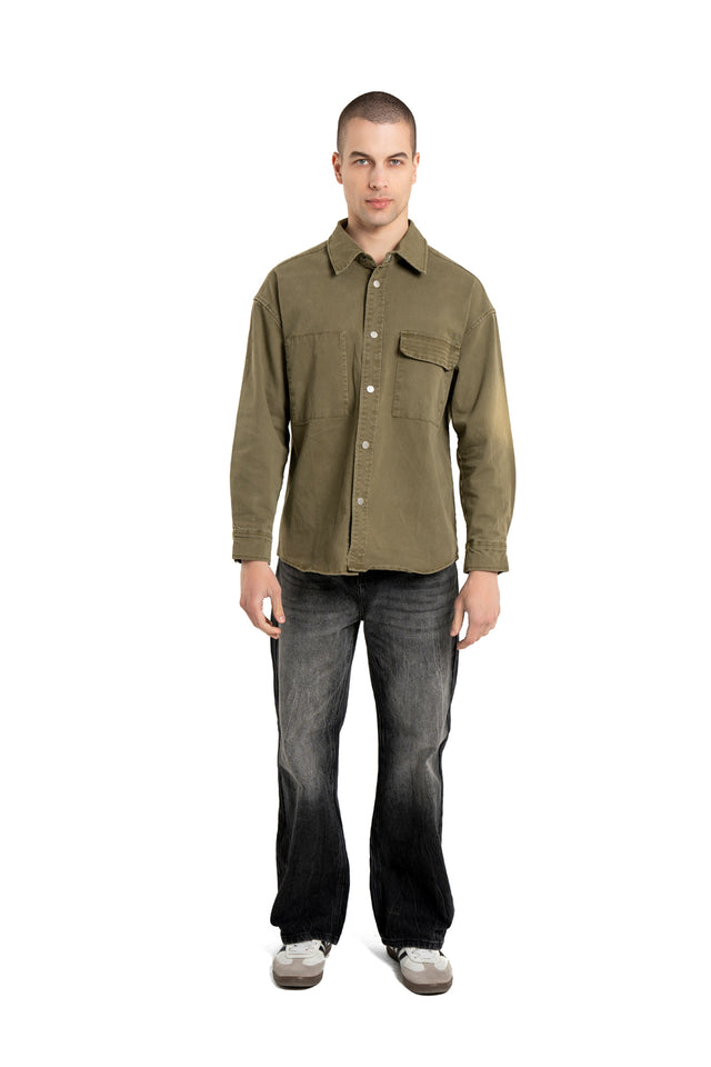 Denim Shirt With Flap Pocket