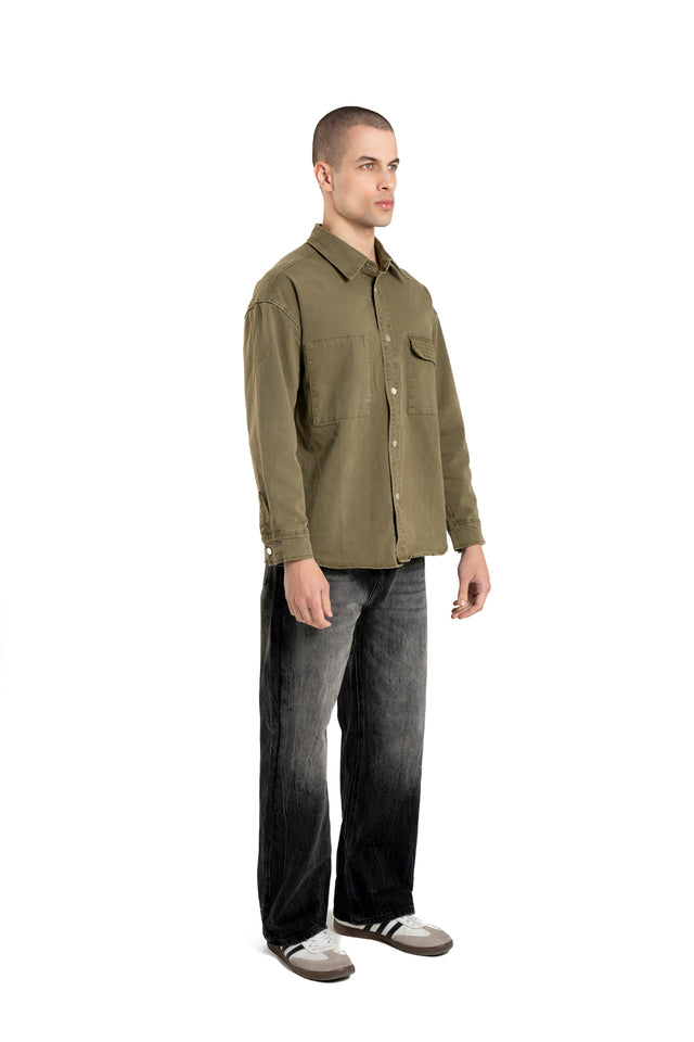 Denim Shirt With Flap Pocket