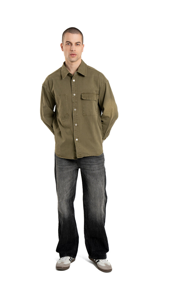 Denim Shirt With Flap Pocket