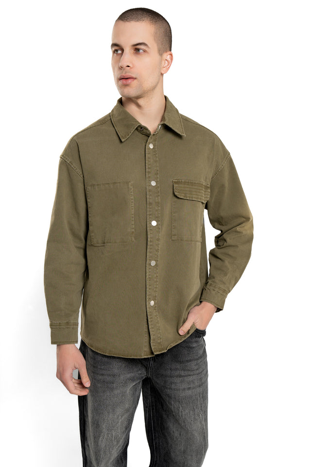 Denim Shirt With Flap Pocket