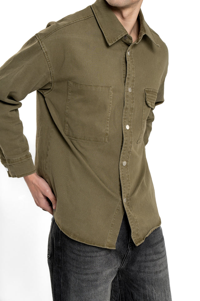 Denim Shirt With Flap Pocket