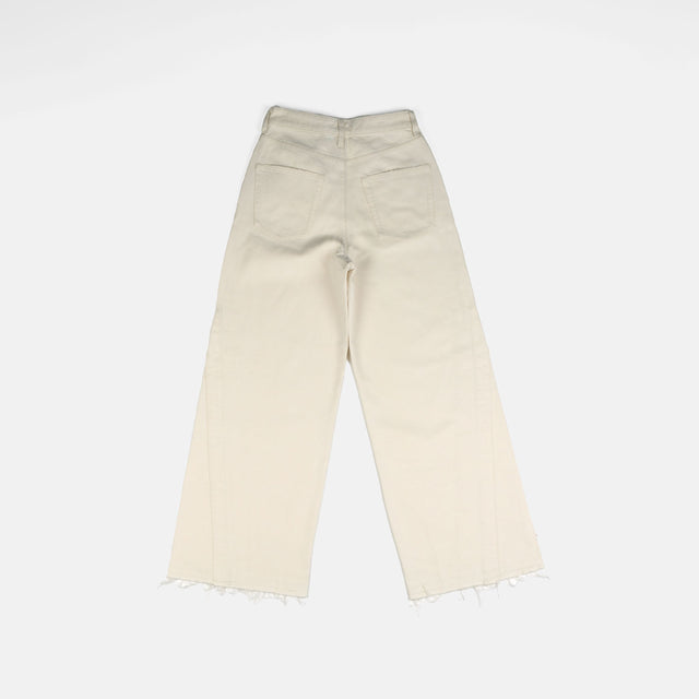 Knee Pleat Raw Hem Pants