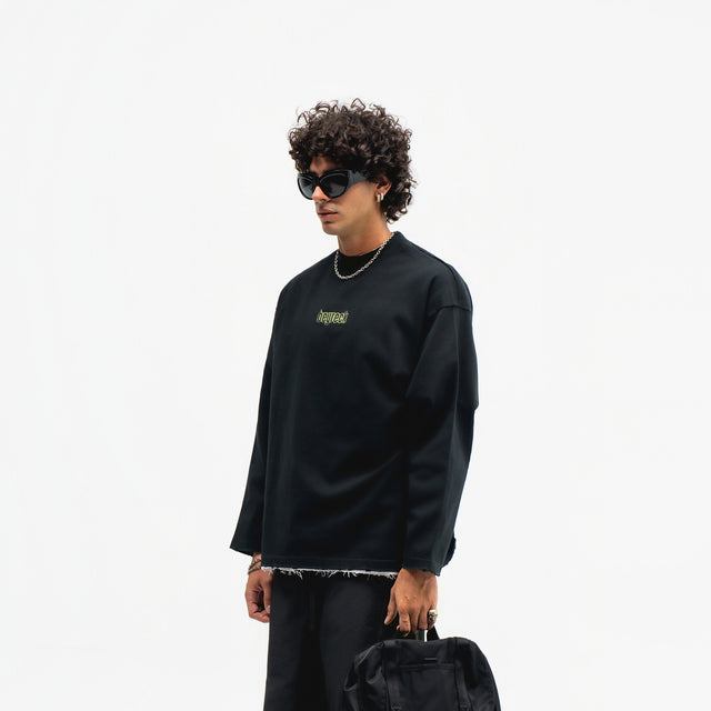 Raw Hemline Long-sleeve Tee
