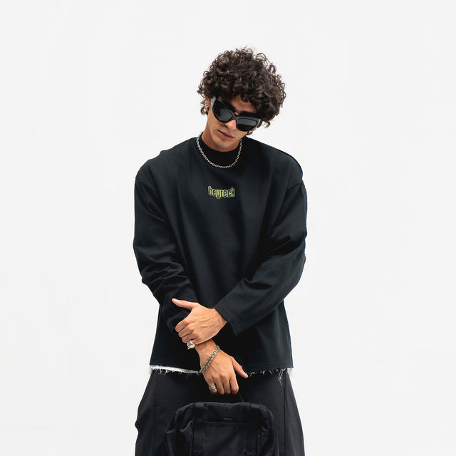 Raw Hemline Long-sleeve Tee
