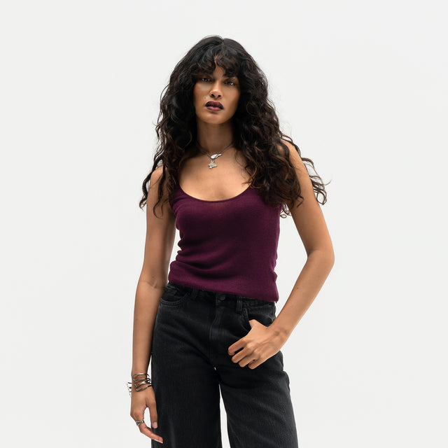 Dark Plum Knit Cami